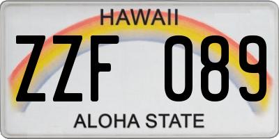 HI license plate ZZF089