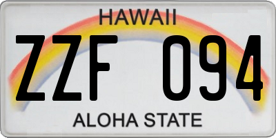 HI license plate ZZF094