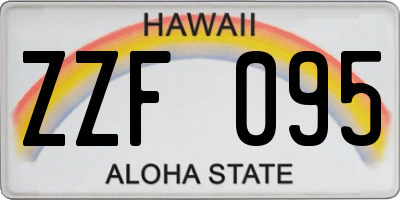 HI license plate ZZF095