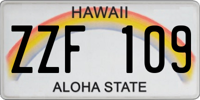 HI license plate ZZF109
