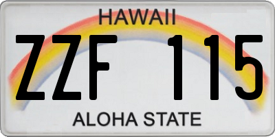 HI license plate ZZF115