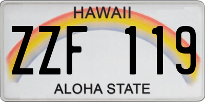 HI license plate ZZF119