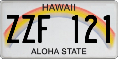 HI license plate ZZF121