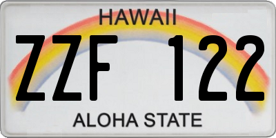HI license plate ZZF122