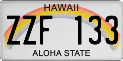 HI license plate ZZF133