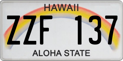 HI license plate ZZF137