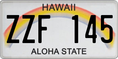 HI license plate ZZF145