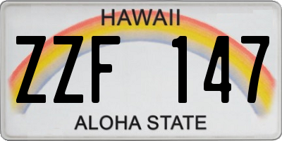 HI license plate ZZF147