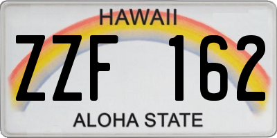 HI license plate ZZF162