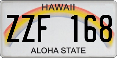 HI license plate ZZF168