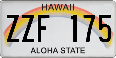 HI license plate ZZF175