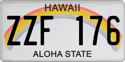 HI license plate ZZF176