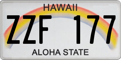 HI license plate ZZF177