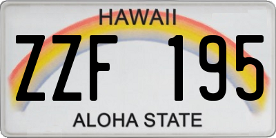 HI license plate ZZF195