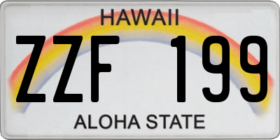 HI license plate ZZF199