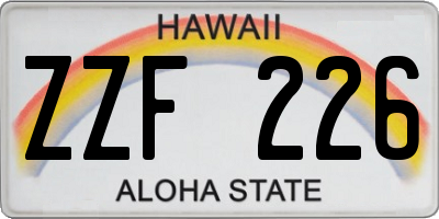 HI license plate ZZF226