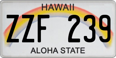 HI license plate ZZF239