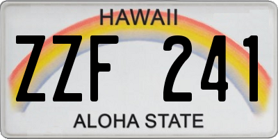 HI license plate ZZF241