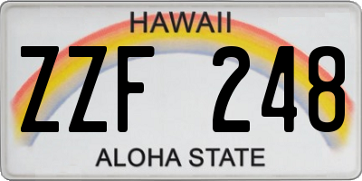 HI license plate ZZF248