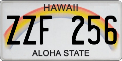 HI license plate ZZF256