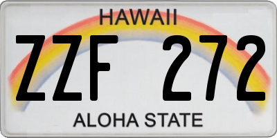 HI license plate ZZF272
