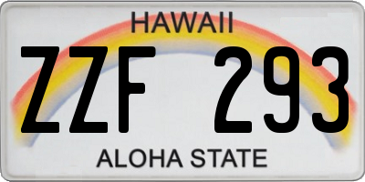 HI license plate ZZF293
