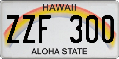 HI license plate ZZF300