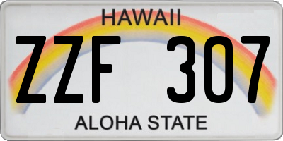 HI license plate ZZF307