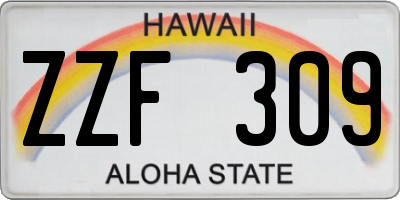 HI license plate ZZF309