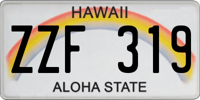 HI license plate ZZF319