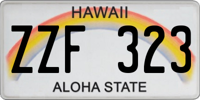 HI license plate ZZF323