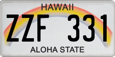 HI license plate ZZF331