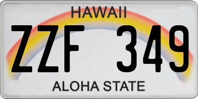 HI license plate ZZF349