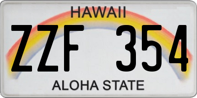 HI license plate ZZF354