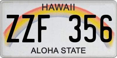 HI license plate ZZF356