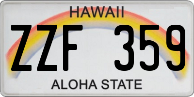 HI license plate ZZF359