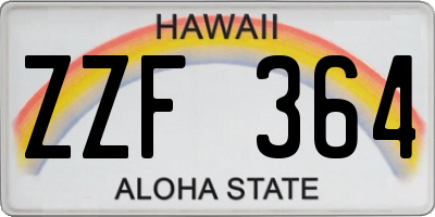 HI license plate ZZF364