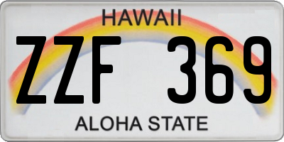 HI license plate ZZF369