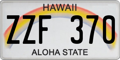 HI license plate ZZF370