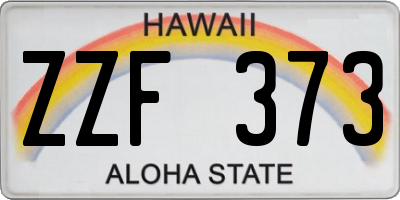 HI license plate ZZF373