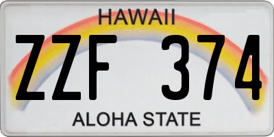 HI license plate ZZF374