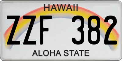 HI license plate ZZF382
