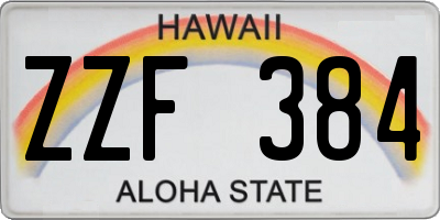 HI license plate ZZF384