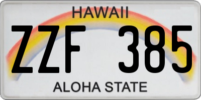 HI license plate ZZF385