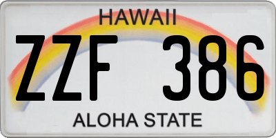 HI license plate ZZF386