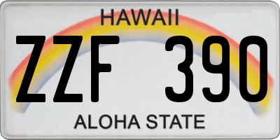 HI license plate ZZF390