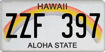 HI license plate ZZF397