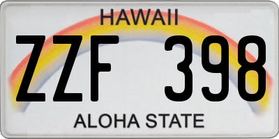 HI license plate ZZF398