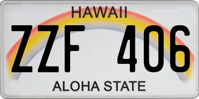 HI license plate ZZF406