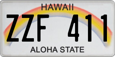 HI license plate ZZF411